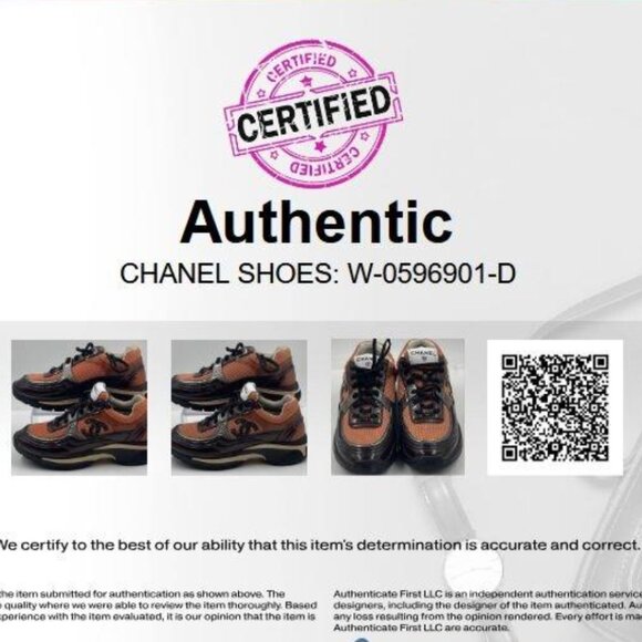 Chanel Brown Beige CC Sneakers Fabric Stretch Size 6 w/ COA - Picture 11 of 11